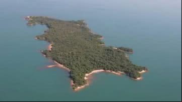 Imagem aérea da ilha colocada à venda em Goiás - Reprodução/Instagram/@welerson.antunes