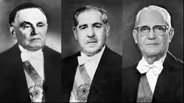 Humberto Castelo Branco, Artur da Costa e Silva e Ernesto Geisel, respectivamente - Domínio Público via Wikimedia Commons