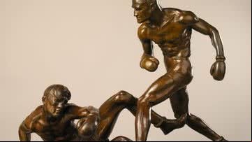 Escultura The Knockdown feita por Mahonri Young, dos EUA,  leva ouro nos Jogos de 1932 - Smithsonian American Art Museum