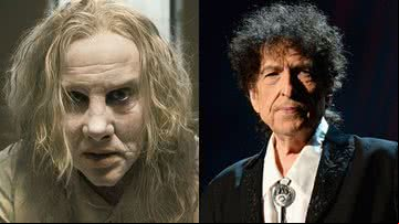 Cena de "Longlegs" (à esqu.) e Bob Dylan (à dir.) - Divulgação e Getty Images