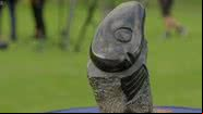 A escultura usada pelo homem - Reprodução/Vídeo