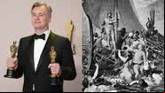 Christopher Nolan (à esqu.) e ilustração de "A Odisseia" (à dir.) - Getty Imagens