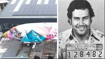Jato particular de Pablo Escobar foi transformado em hospedagem de luxo - Divulgação/Youtube/SWNS e Wikimedia Commons/Polícia Nacional da Colômbia