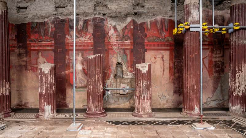 Parte de afresco descoberto em Pompeia - Divulgação/Parque Arqueológico de Pompeia