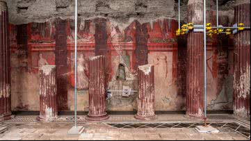 Parte de afresco descoberto em Pompeia - Divulgação/Parque Arqueológico de Pompeia