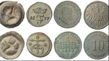 Moedas de diferentes séculos encontradas na igreja - Divulgação/State Office for Heritage Management and Archeology of Saxony-Anhalt