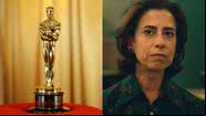Estatuetas do Oscar (à esqu.) e cena de Ainda Estou Aqui (à dir.) - Getty Images e Divulgação
