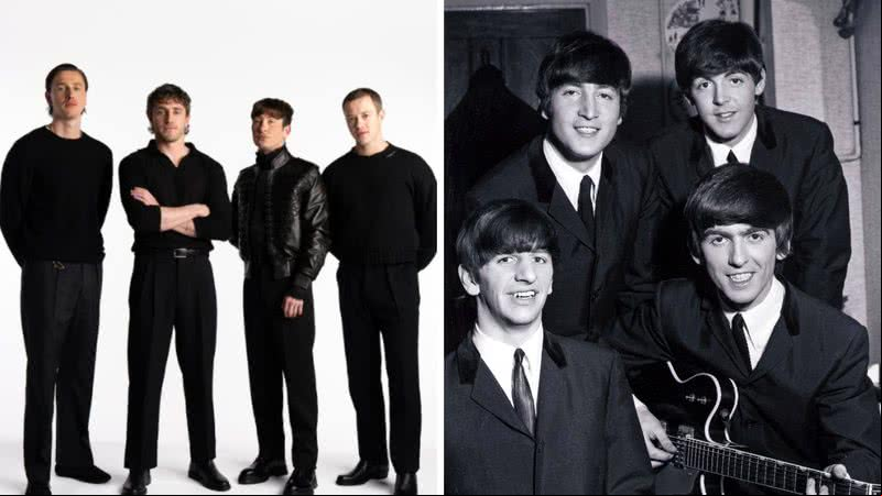 Harris Dickinson, Paul Mescal, Barry Keoghan e Joseph Quinn interpretam os Beatles - Reprodução/Sony Pictures; Getty Images