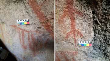 Pinturas rupestres descobertas no Parque Nacional do Itatiaia - Divulgação/PNI