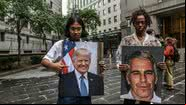 Donald Trump (em foto à esq.) é um dos citados no caso de Epstein (em foto à dir.) - Getty Images