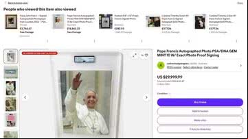 Foto autografada por Papa Francisco é anunciada por R$ 170 mil - Reprodução/ebay.com