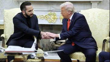 Nayib Bukele com Donald Trump - Getty Images