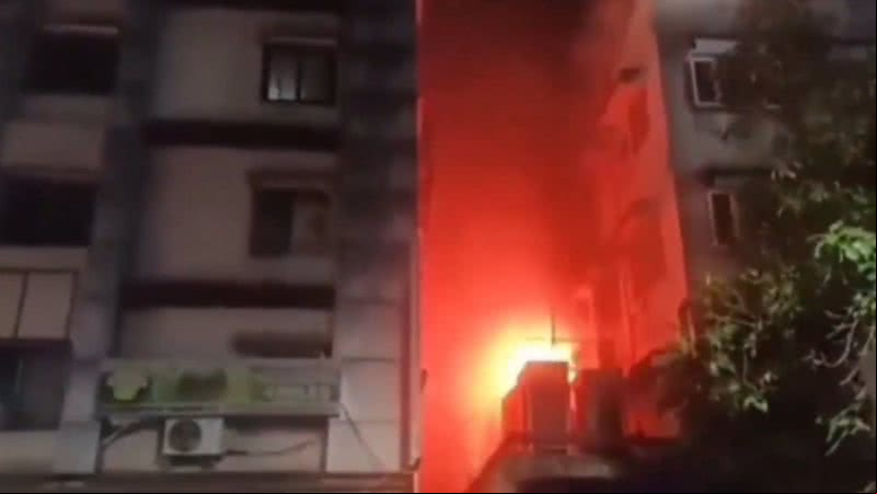 Registro em vídeo do momento do incêndio - Reprodução/Vídeo/Redes Sociais