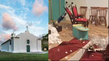 Igreja foi vandalizada no último dia 30 - Divulgação/Paróquia São João Batista; Instagram