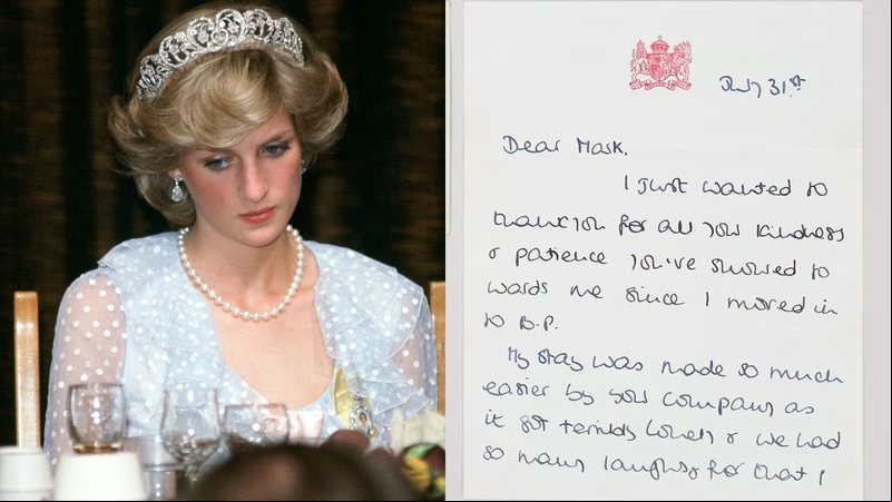 Carta escrita por Princesa Diana vai a leilão - Getty Images e Julien's Auctions