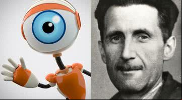 Logotipo do reality Big Brother e retrato do escritor George Orwell - Creative Commons