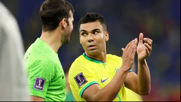 Casemiro durante a partida entre Brasil e Suíça hoje, 28 - Getty Images