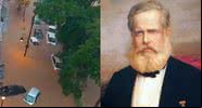 Caos em Petrópolis (à esqu.) e Dom Pedro II (à dir.) - Divulgação/Vídeo e Domínio Público
