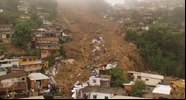 Imagens aéreas de uma das regiões afetadas pelas chuvas de Petrópolis - Divulgação / Youtube (UOL)