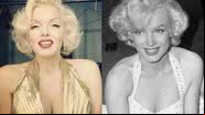 Sósia de Marilyn Monroe (à esqu.) e foto da atriz (à esqu.) - Arquivo pessoal e Los Angeles Times