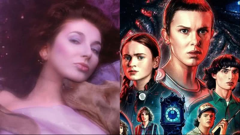 Kate Bush e imagem promocional de Stranger Things - Divulgação