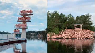Imagens do ensaio realizado no último sábado, 15 - Reprodução/Redes Sociais/@spencertunick