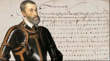 Imagem da carta e Carlos V - Divulgação/Bibliothèque Stanislas de Nancy e Domínio Público
