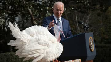 Joe Biden durante tradicional cerimônia na Casa Branca - Getty Images