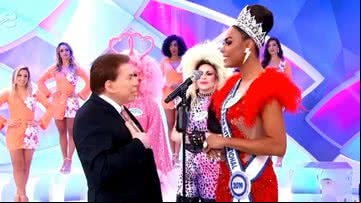 Silvio Santos e Ava Simões, a Miss Trans Internacional de 2019 - Divulgação/ Twitter @excentricko
