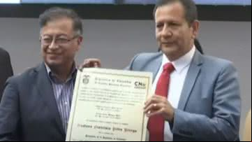 Félix Plasencia e Armando Benedetti durante evento que selou a união dos países - Divulgação / Youtube