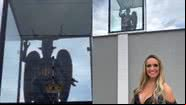 Imagens que viralizaram da estátua de Baphomet - Reprodução/Instagram/Michelly da Cigana