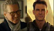 À esquerda, Val Kilmer em 'Maverick', e, à direita, Tom Cruise na pele de Maverick - Divulgação / Paramount Pictures